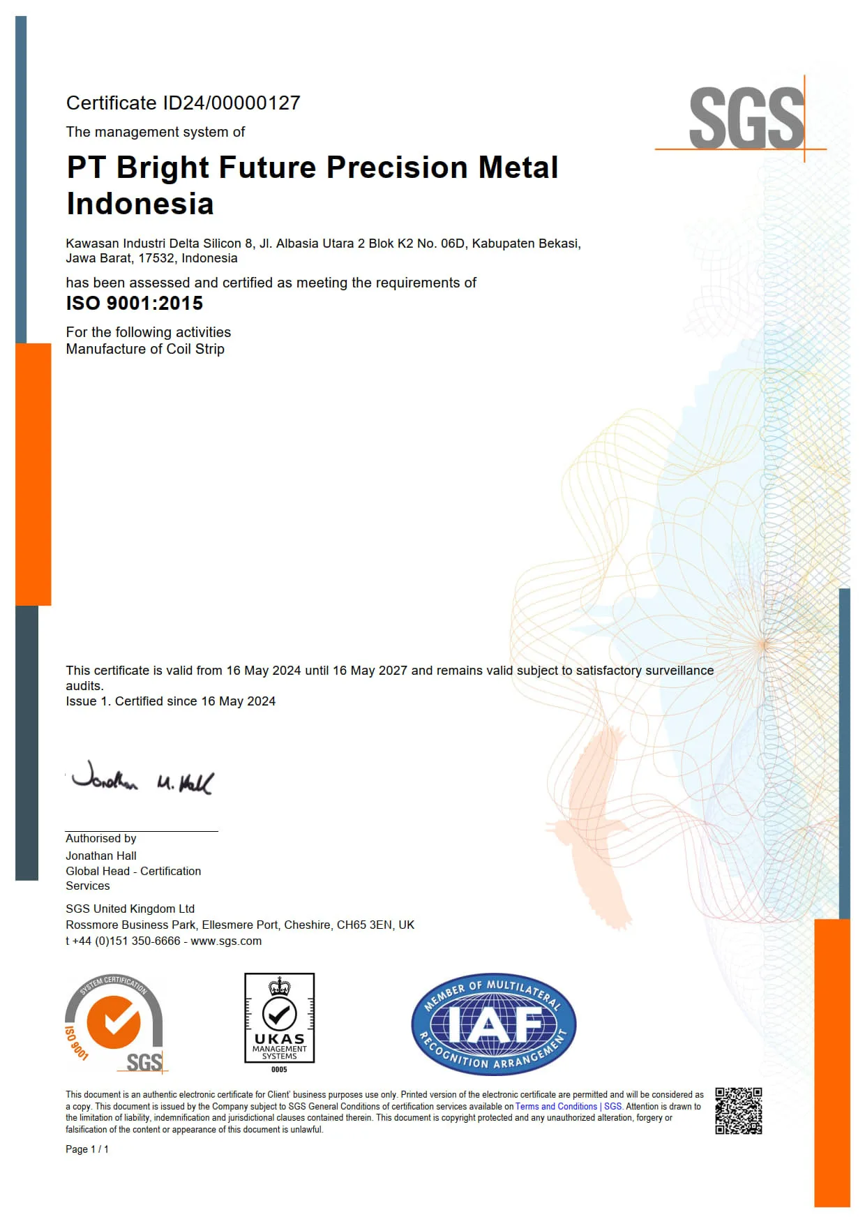 ISO 9001:2015 Certificate